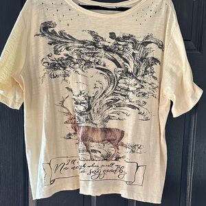 Artistic Beige Graphic Women's Tee
